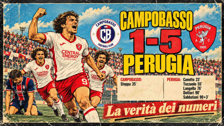 Illustrazione vintage di Campobasso Perugia 1-5